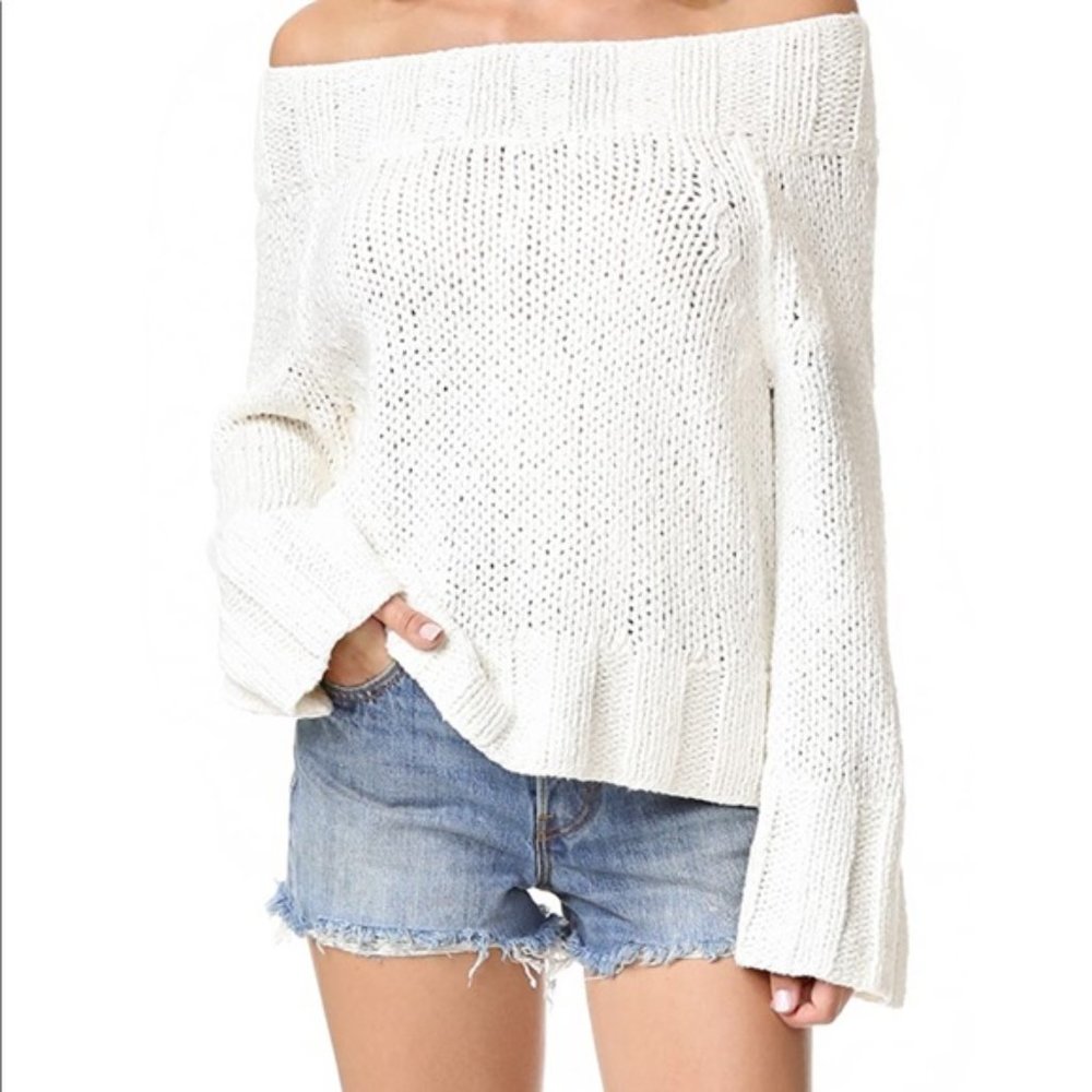 Free People Beachy Slouch Pullover Sweater Size S